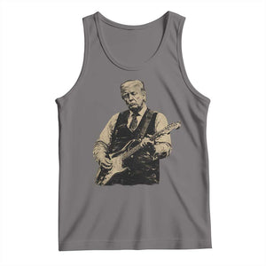US Nation's Leader Playing Electic Rock Guitar Retro Vintage Tank Top TS11 Deep Heather Print Your Wear