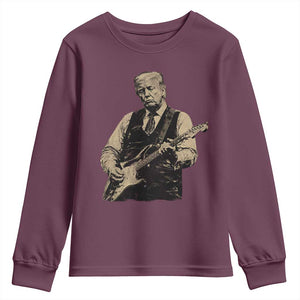 US Nation's Leader Playing Electic Rock Guitar Retro Vintage Youth Sweatshirt TS11 Maroon Print Your Wear