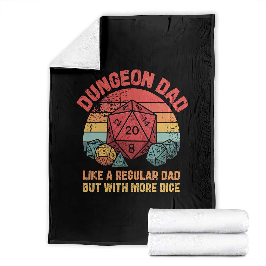 Dungeon Dad Like A Regular Dad But With More Dice Throw Blanket RPG Father Gamer TS11 Black Print Your Wear