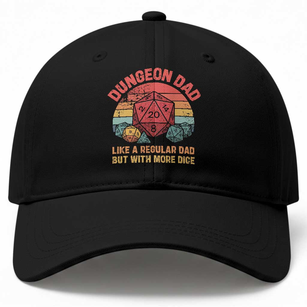 Dungeon Dad Like A Regular Dad But With More Dice Baseball Cap RPG Father Gamer TS11 Print Your Wear