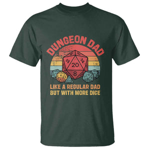 Dungeon Dad Like A Regular Dad But With More Dice T Shirt RPG Father Gamer TS11 Dark Forest Green Print Your Wear
