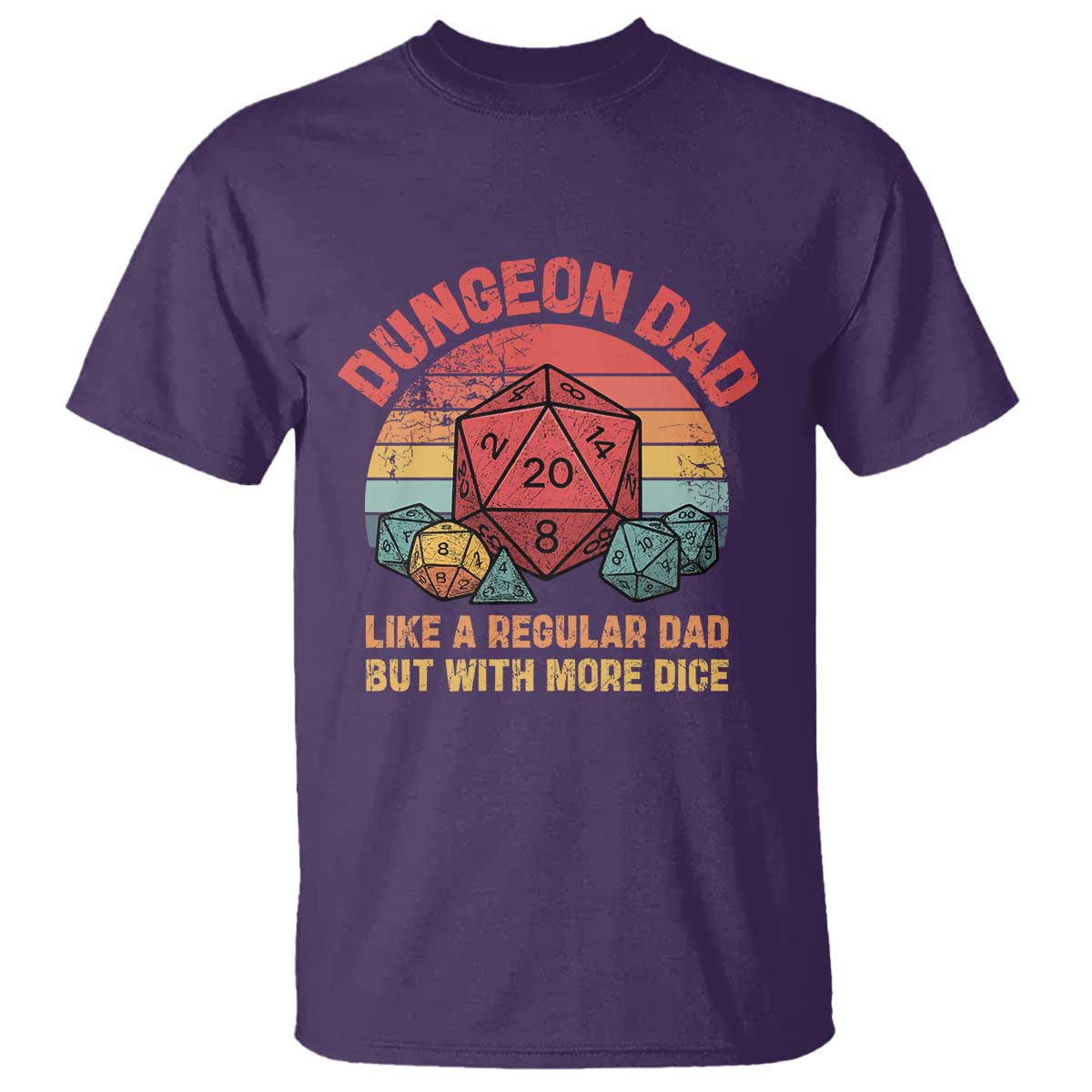 Dungeon Dad Like A Regular Dad But With More Dice T Shirt RPG Father Gamer TS11 Purple Print Your Wear