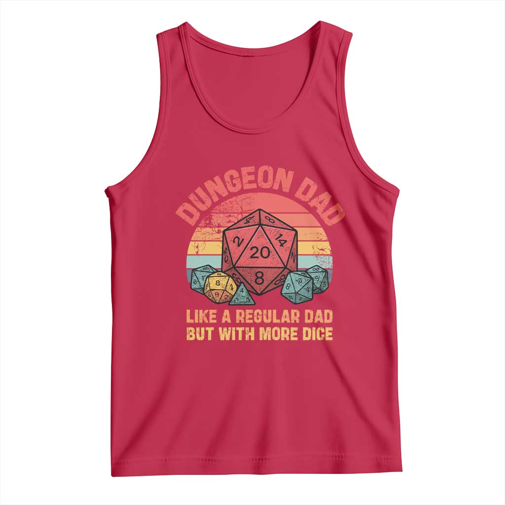 Dungeon Dad Like A Regular Dad But With More Dice Tank Top RPG Father Gamer TS11 Red Print Your Wear