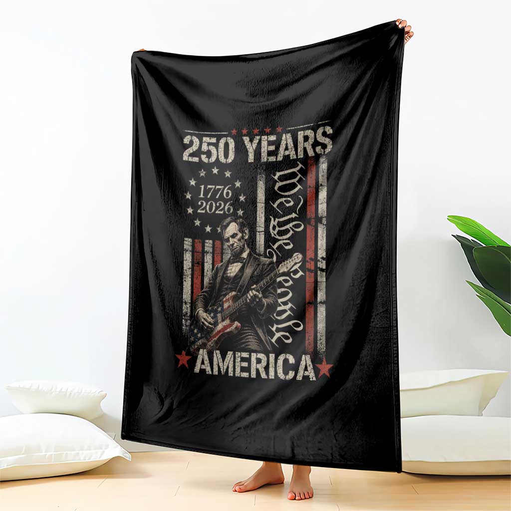 Abraham Lincoln Playing Guitar 4th July 250 Years America Throw Blanket TS11 Print Your Wear