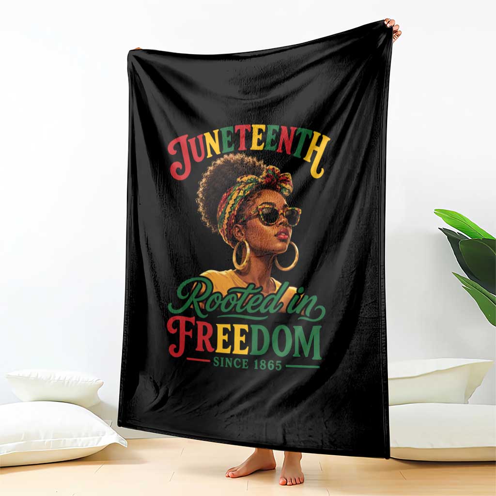 Juneteenth Rooted In Freedom Since 1865 Throw Blanket Black Women African American TS11 Print Your Wear