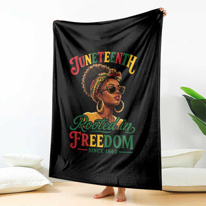 Juneteenth Rooted In Freedom Since 1865 Throw Blanket Black Women African American TS11 Print Your Wear