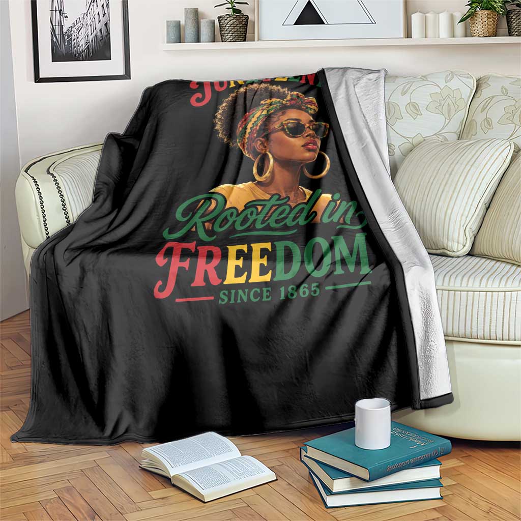 Juneteenth Rooted In Freedom Since 1865 Throw Blanket Black Women African American TS11 Print Your Wear