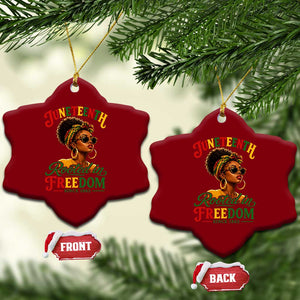 Juneteenth Rooted In Freedom Since 1865 Ceramic Ornament Black Women African American TS11 Print Your Wear