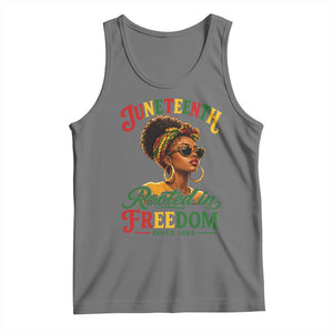 Juneteenth Rooted In Freedom Since 1865 Tank Top Black Women African American TS11 Black Heather Print Your Wear