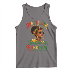 Juneteenth Rooted In Freedom Since 1865 Tank Top Black Women African American TS11 Deep Heather Print Your Wear