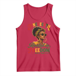 Juneteenth Rooted In Freedom Since 1865 Tank Top Black Women African American TS11 Red Print Your Wear