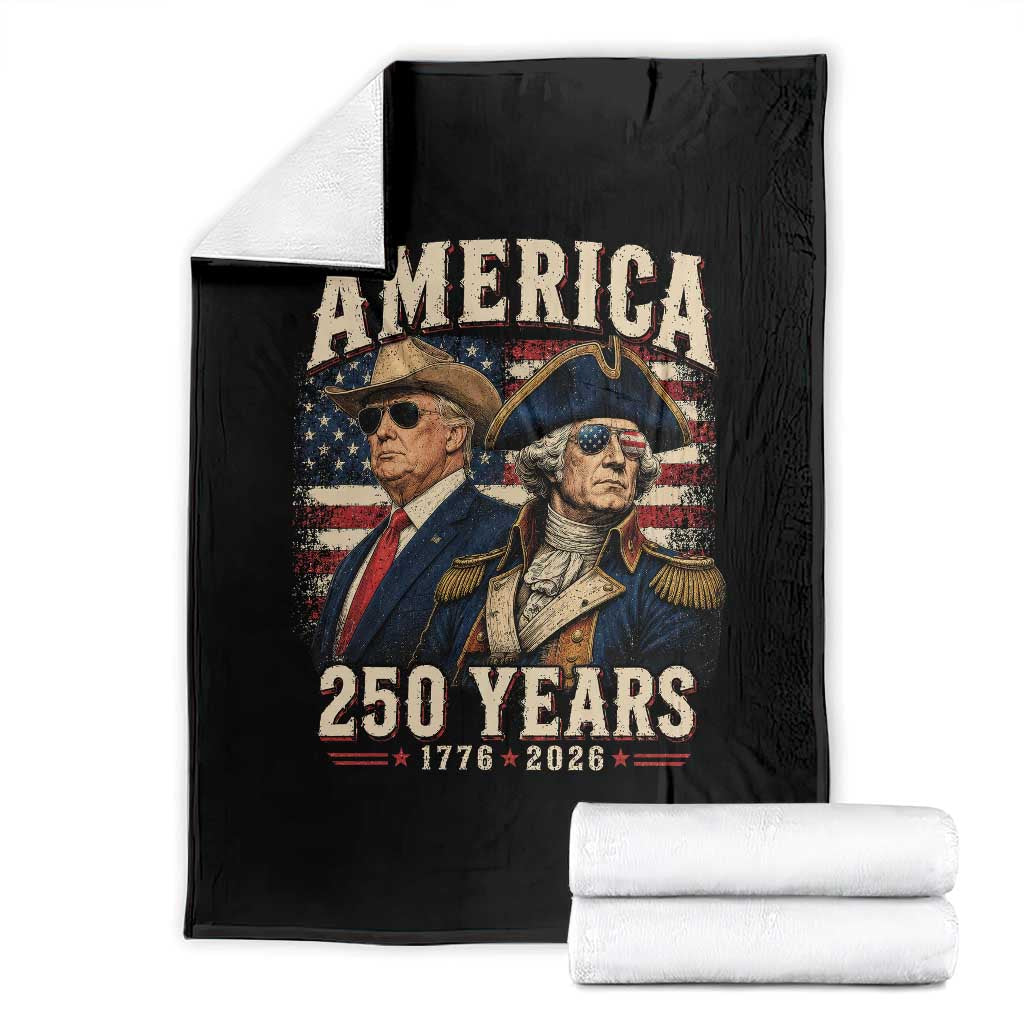 250th Anniversary USA George Washington and US Nations Leader Throw Blanket America 250 Years 1776 2026 TS11 Black Print Your Wear