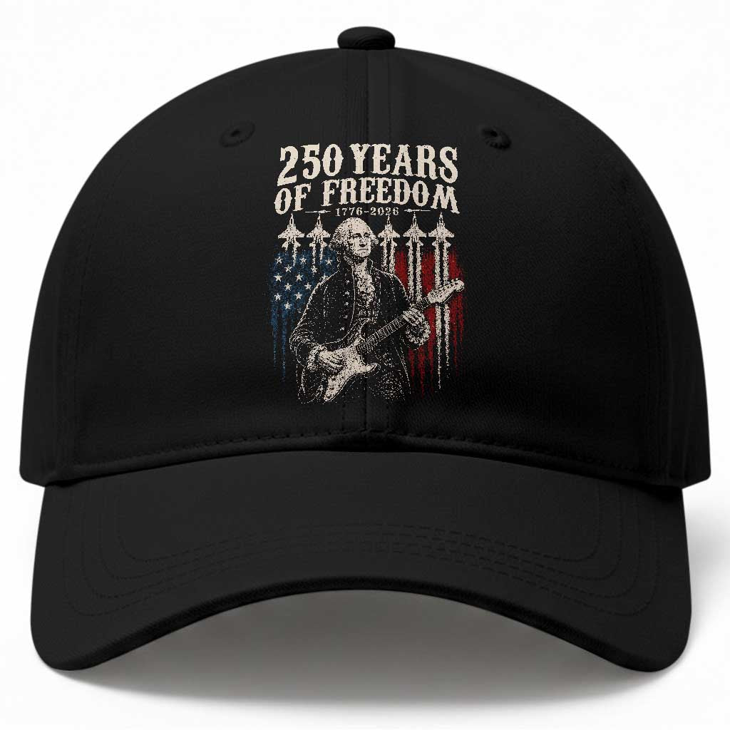 George Washington Playing Guitar 250 Years of Freedom Baseball Cap TS11 Print Your Wear
