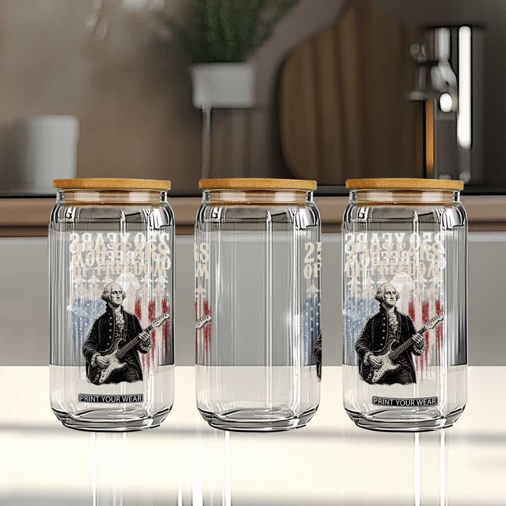 George Washington Playing Guitar 250 Years of Freedom Glass Can TS11 Print Your Wear