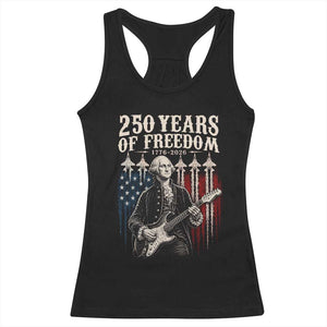 George Washington Playing Guitar 250 Years of Freedom Racerback Tank Top TS11 Black Print Your Wear