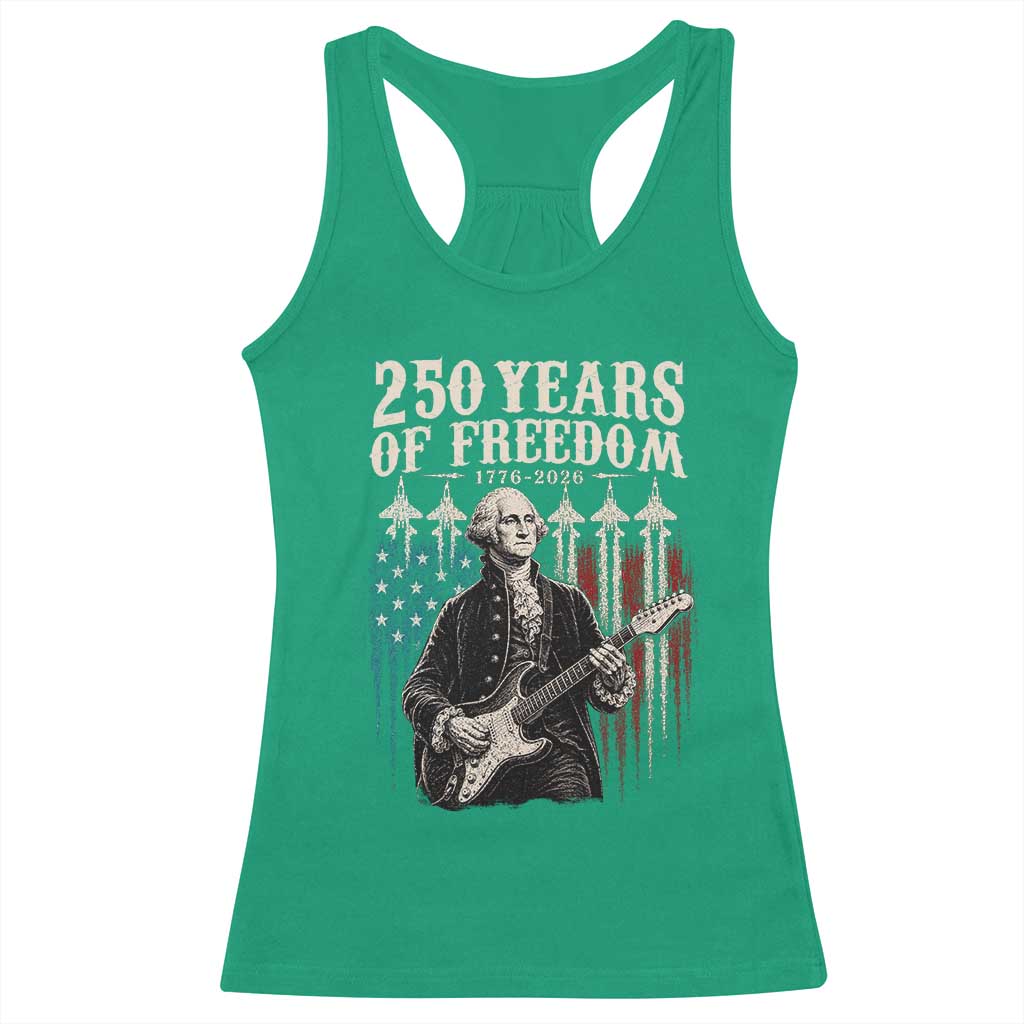 George Washington Playing Guitar 250 Years of Freedom Racerback Tank Top TS11 Irish Green Print Your Wear