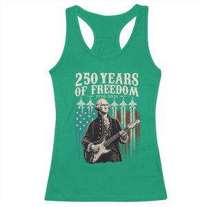 George Washington Playing Guitar 250 Years of Freedom Racerback Tank Top TS11 Irish Green Print Your Wear
