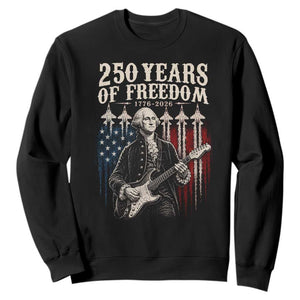 George Washington Playing Guitar 250 Years of Freedom Sweatshirt TS11 Black Print Your Wear