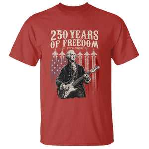 George Washington Playing Guitar 250 Years of Freedom T Shirt TS11 Red Print Your Wear