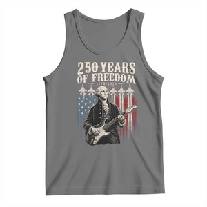 George Washington Playing Guitar 250 Years of Freedom Tank Top TS11 Black Heather Print Your Wear
