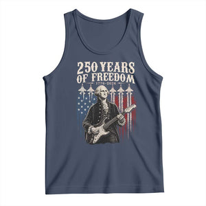 George Washington Playing Guitar 250 Years of Freedom Tank Top TS11 Navy Print Your Wear