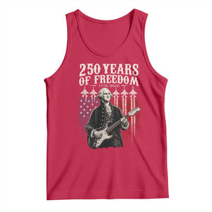 George Washington Playing Guitar 250 Years of Freedom Tank Top TS11 Red Print Your Wear