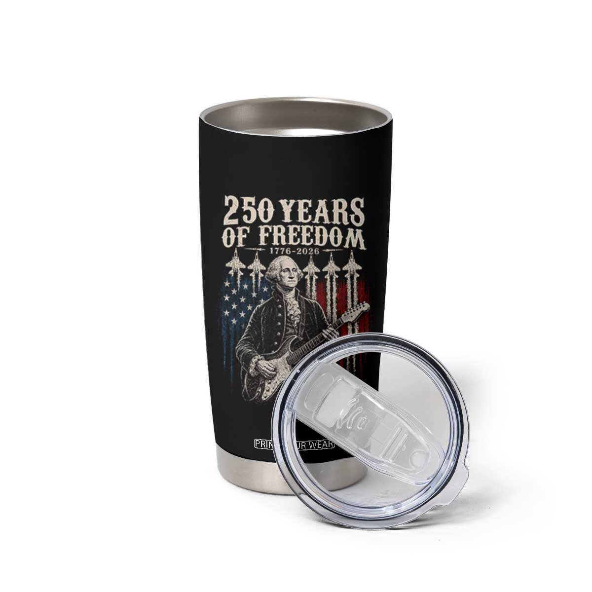 George Washington Playing Guitar 250 Years of Freedom Tumbler Cup TS11 Print Your Wear