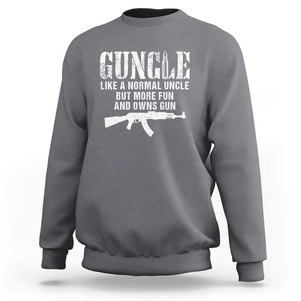 Funny Uncle Sweatshirt Guncle Like A Normal Uncle But More Fun TS11 Charcoal Print Your Wear
