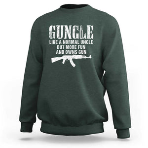 Funny Uncle Sweatshirt Guncle Like A Normal Uncle But More Fun TS11 Dark Forest Green Print Your Wear
