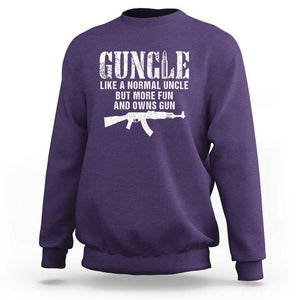 Funny Uncle Sweatshirt Guncle Like A Normal Uncle But More Fun TS11 Purple Print Your Wear
