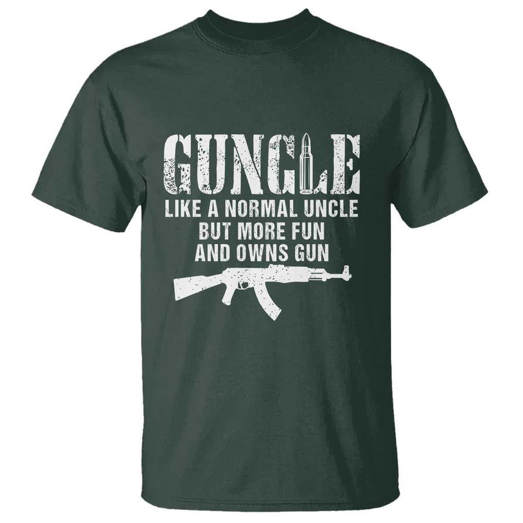 Funny Uncle T Shirt Guncle Like A Normal Uncle But More Fun TS11 Dark Forest Green Print Your Wear