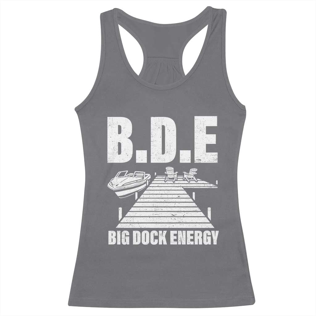 Funny BDE Big Dock Energy Racerback Tank Top Lake And Boating Lover TS11 Charcoal Print Your Wear