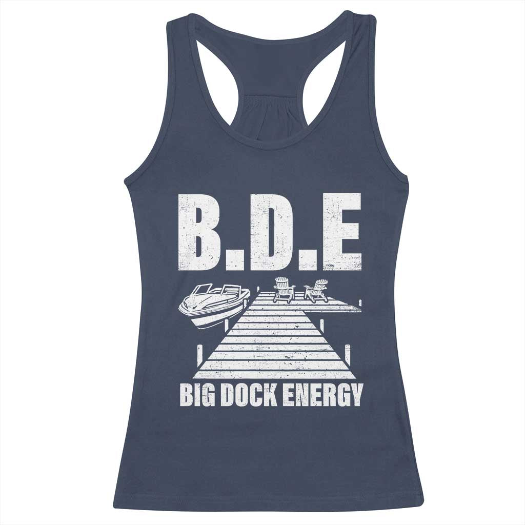 Funny BDE Big Dock Energy Racerback Tank Top Lake And Boating Lover TS11 Navy Print Your Wear
