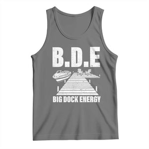 Funny BDE Big Dock Energy Tank Top Lake And Boating Lover TS11 Black Heather Print Your Wear