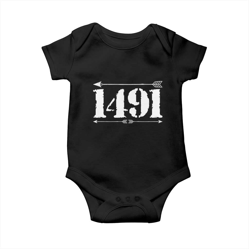 Proud Native American 1491 Indigenous People Day Baby Onesie TS11 Black Print Your Wear
