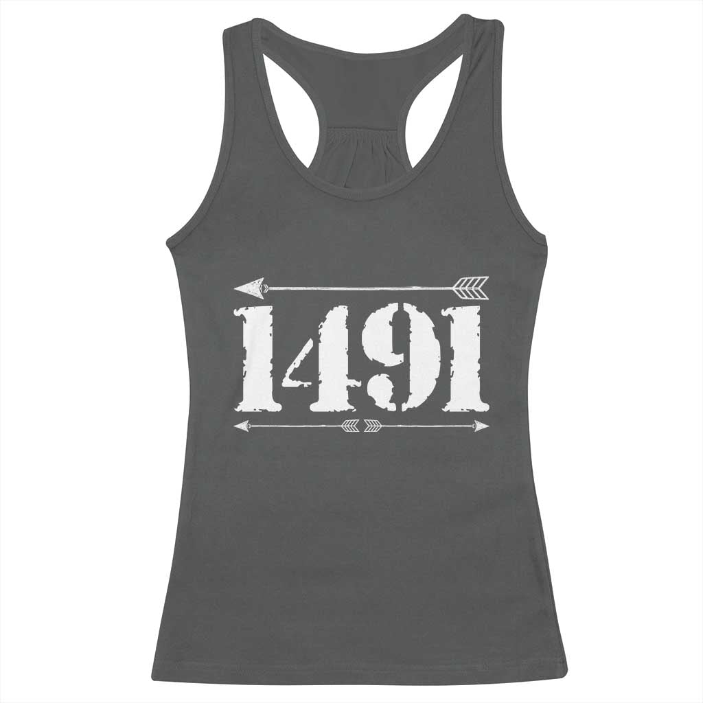 Proud Native American 1491 Indigenous People Day Racerback Tank Top TS11 Dark Heather Print Your Wear