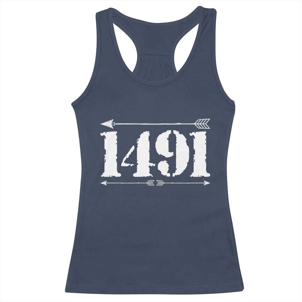 Proud Native American 1491 Indigenous People Day Racerback Tank Top TS11 Navy Print Your Wear