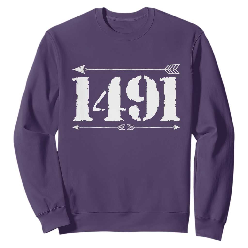 Proud Native American 1491 Indigenous People Day Sweatshirt TS11 Purple Print Your Wear
