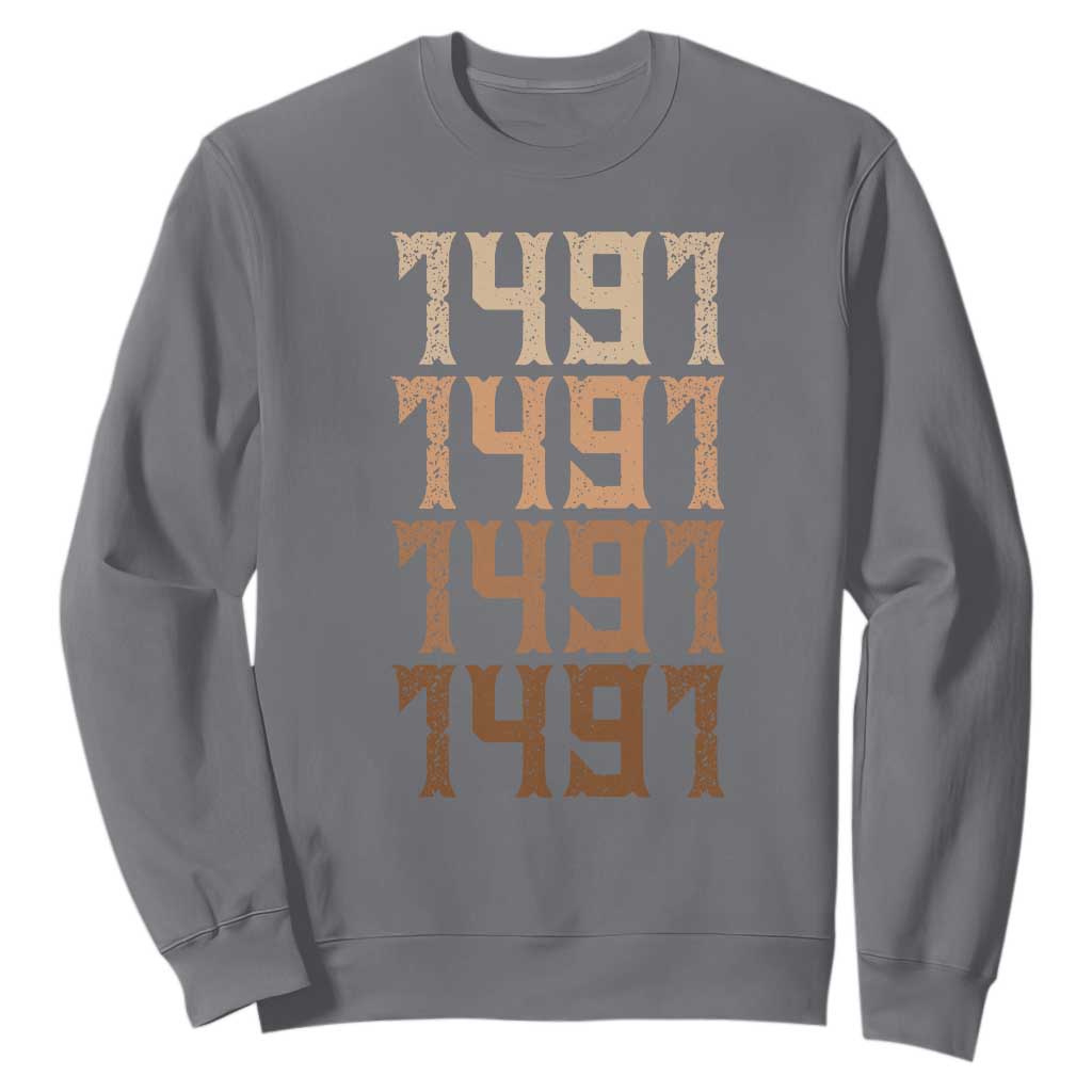 Proud Native American 1491 Pre Columbus Indigenous People Day Sweatshirt TS11 Charcoal Print Your Wear