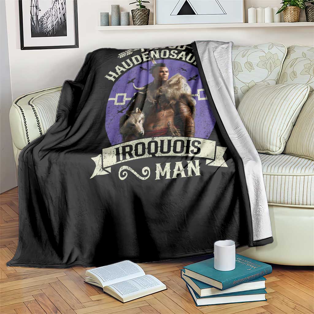 Proud Haudenosaunee Iroquois Man Throw Blanket Mohawk Tribe Native American TS11 Print Your Wear
