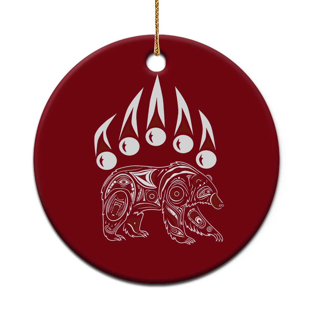 Native American Alaska Grizzly Bear Claw Indian Pride Ceramic Ornament TS11 1pc Red Print Your Wear