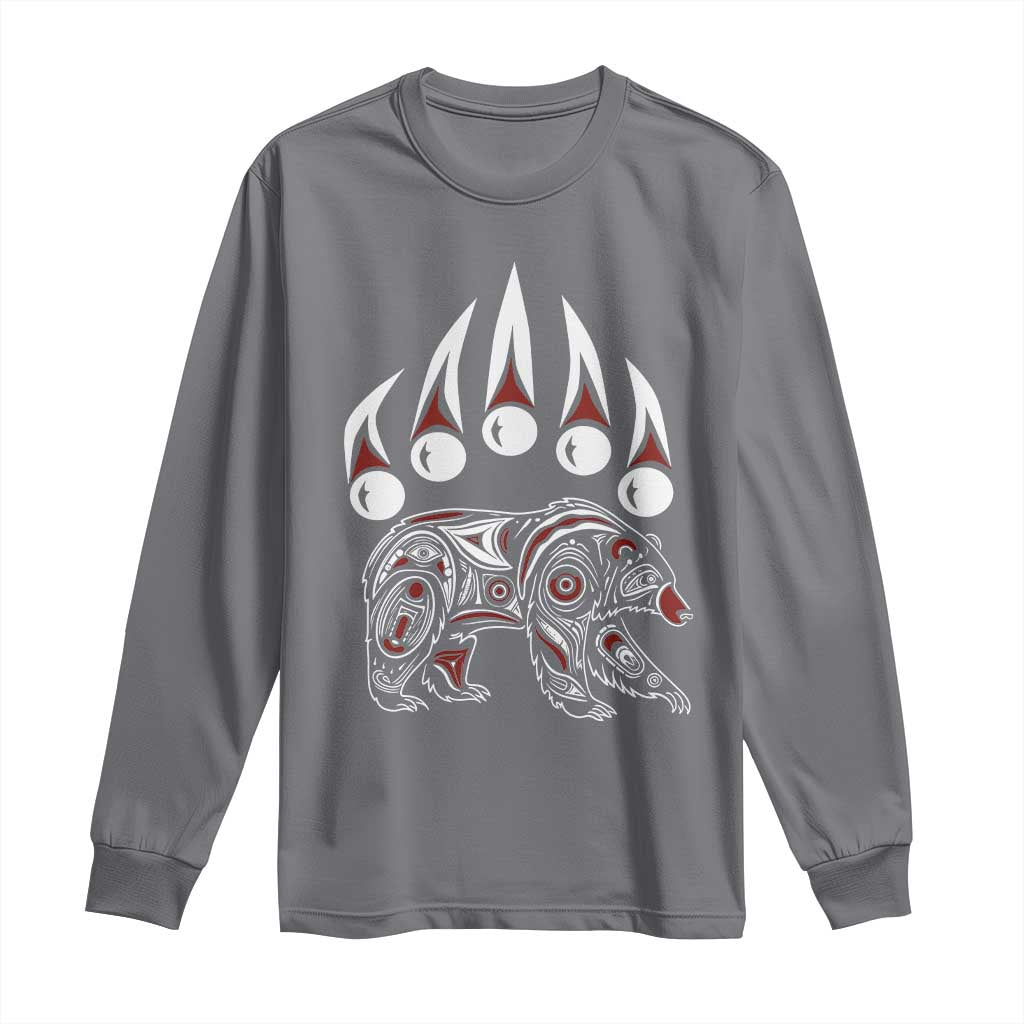 Native American Alaska Grizzly Bear Claw Indian Pride Long Sleeve Shirt TS11 Charcoal Print Your Wear