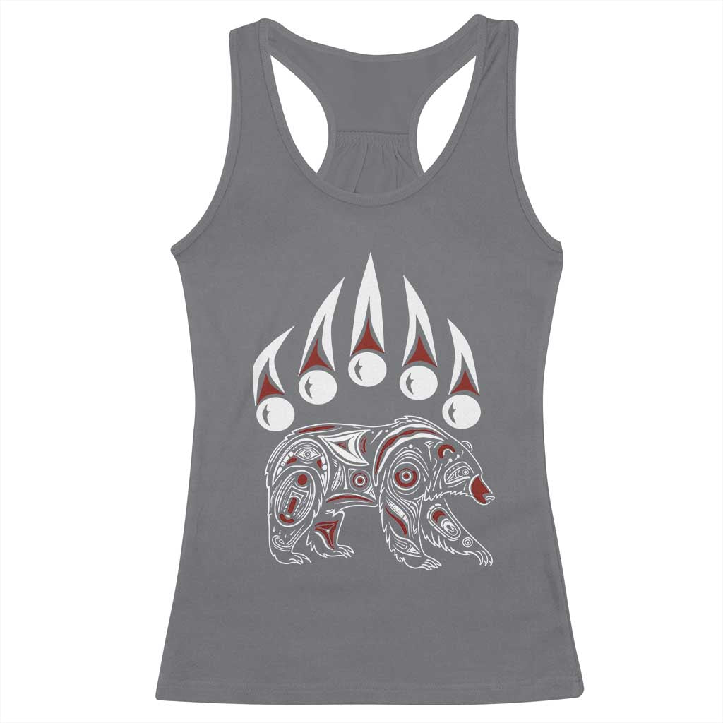 Native American Alaska Grizzly Bear Claw Indian Pride Racerback Tank Top TS11 Charcoal Print Your Wear