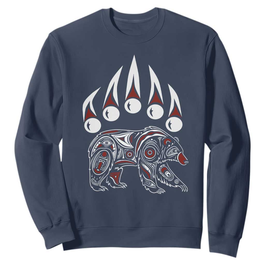 Native American Alaska Grizzly Bear Claw Indian Pride Sweatshirt TS11 Navy Print Your Wear