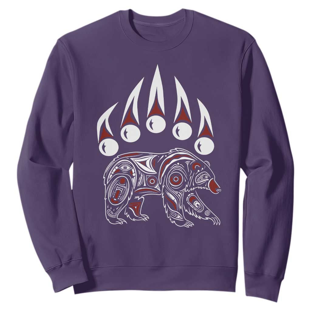 Native American Alaska Grizzly Bear Claw Indian Pride Sweatshirt TS11 Purple Print Your Wear