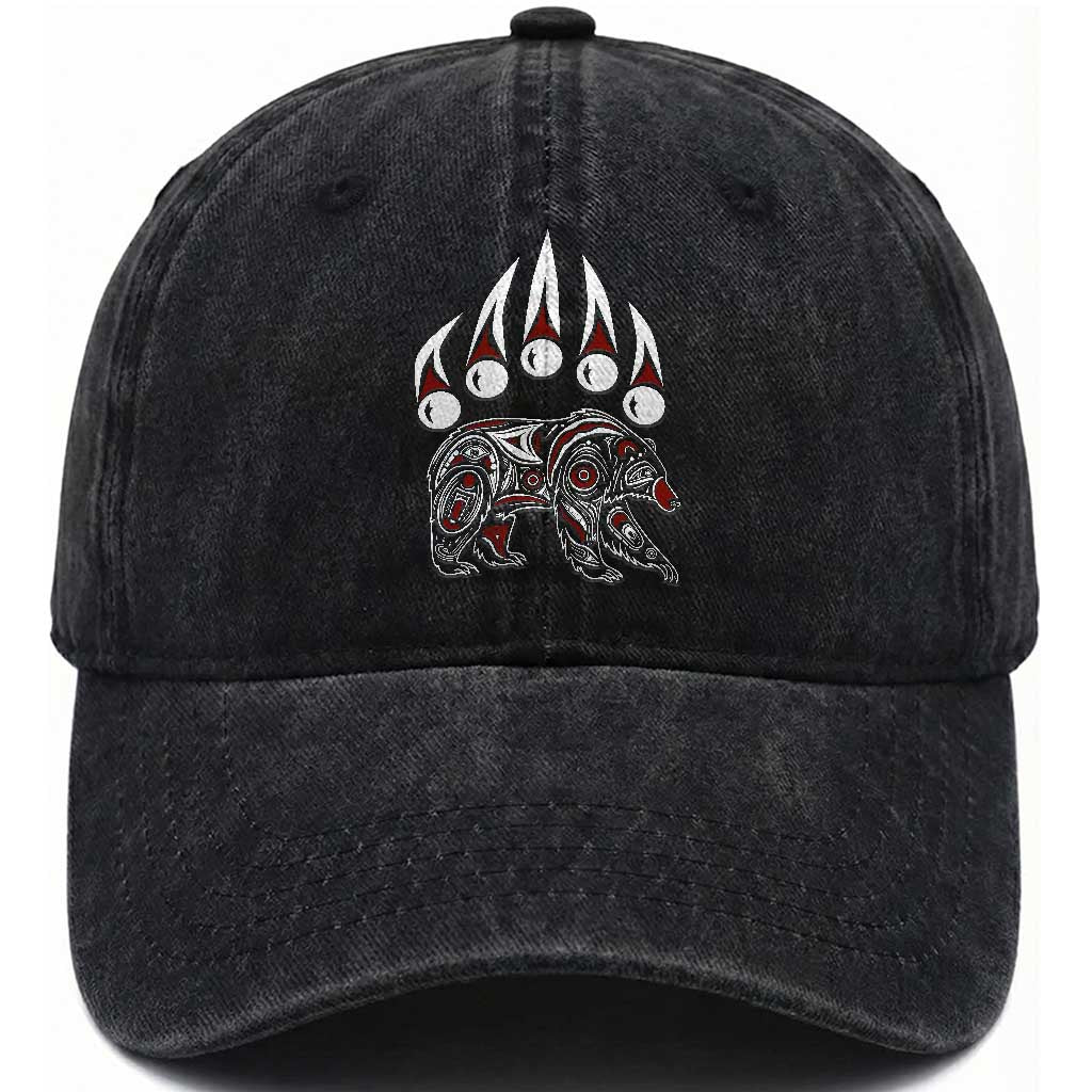 Native American Alaska Grizzly Bear Claw Indian Pride Washed Cotton Baseball Cap TS11 Print Your Wear