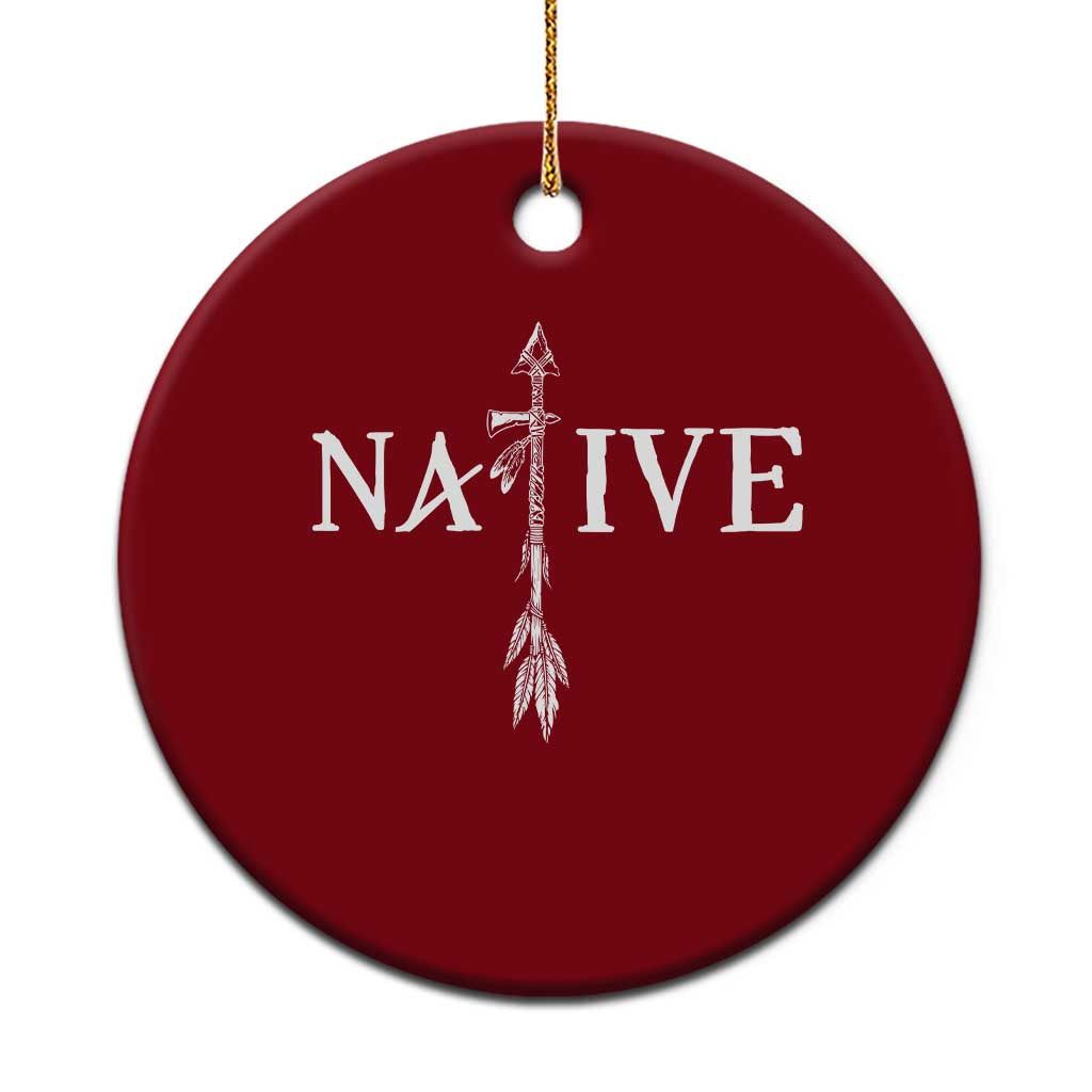 Native American Indian Tomahawk Indigenous Pride Ceramic Ornament TS11 1pc Red Print Your Wear