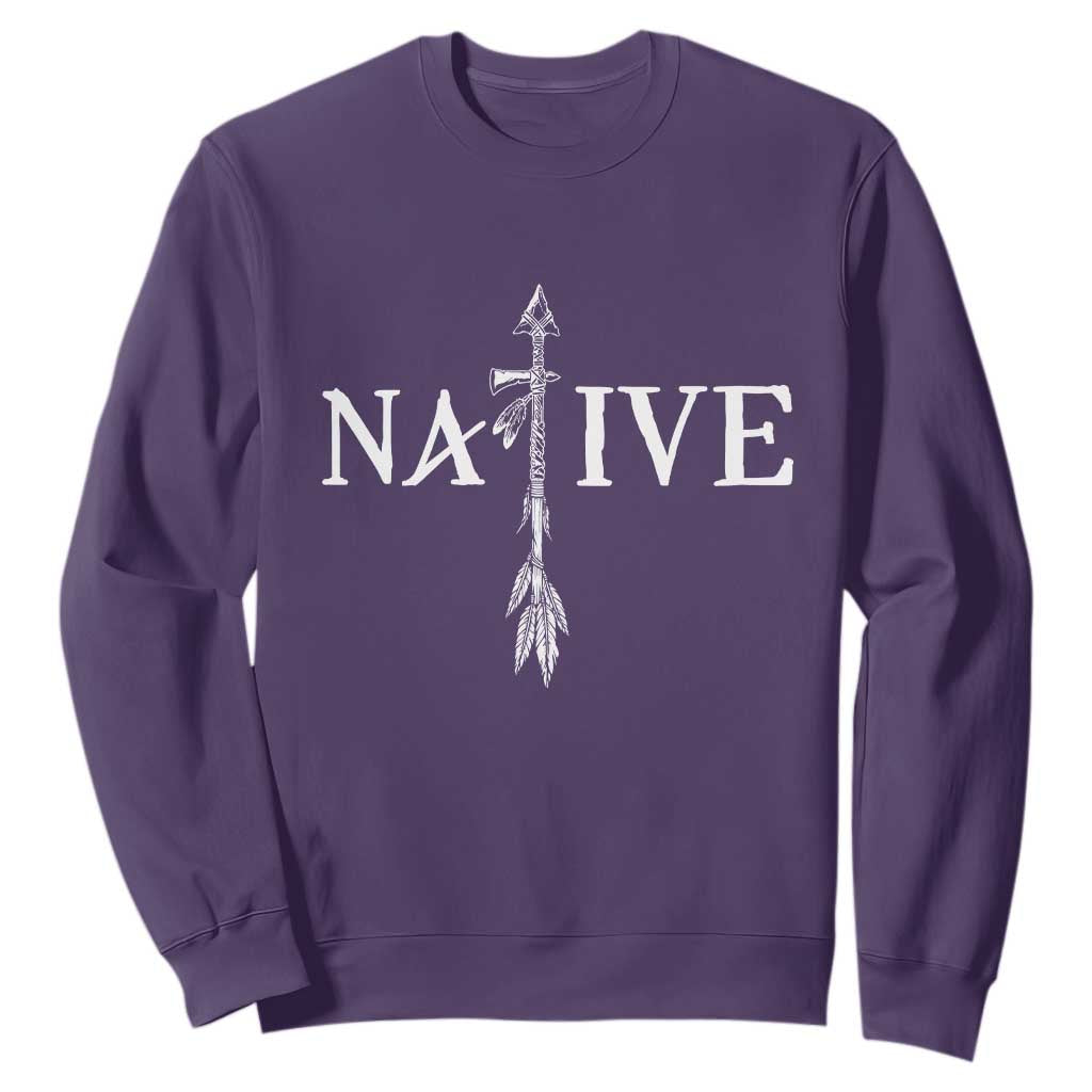 Native American Indian Tomahawk Indigenous Pride Sweatshirt TS11 Purple Print Your Wear
