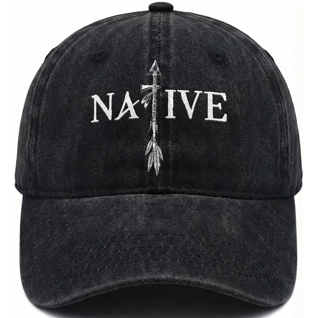 Native American Indian Tomahawk Indigenous Pride Washed Cotton Baseball Cap TS11 Print Your Wear