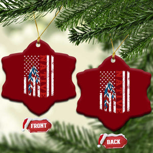 Native American Feathers Vintage USA Flag Ceramic Ornament Proud Indigenous People TS11 Print Your Wear